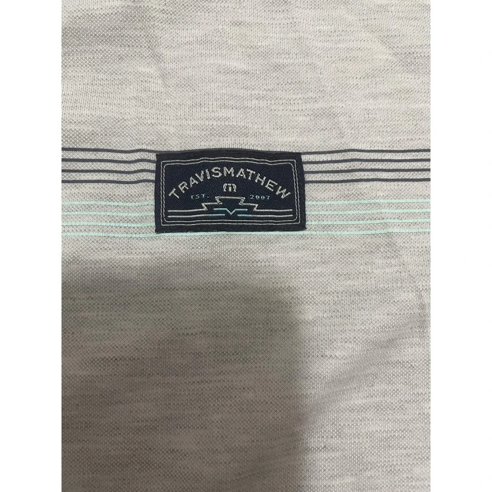 TravisMathew Polo Golf Shirt Mens XL Performance Stretch Heather Stripe
